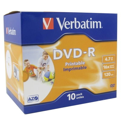 Verbatim Dvd-r 47gb 16x Imprimible Pack 10 Unid